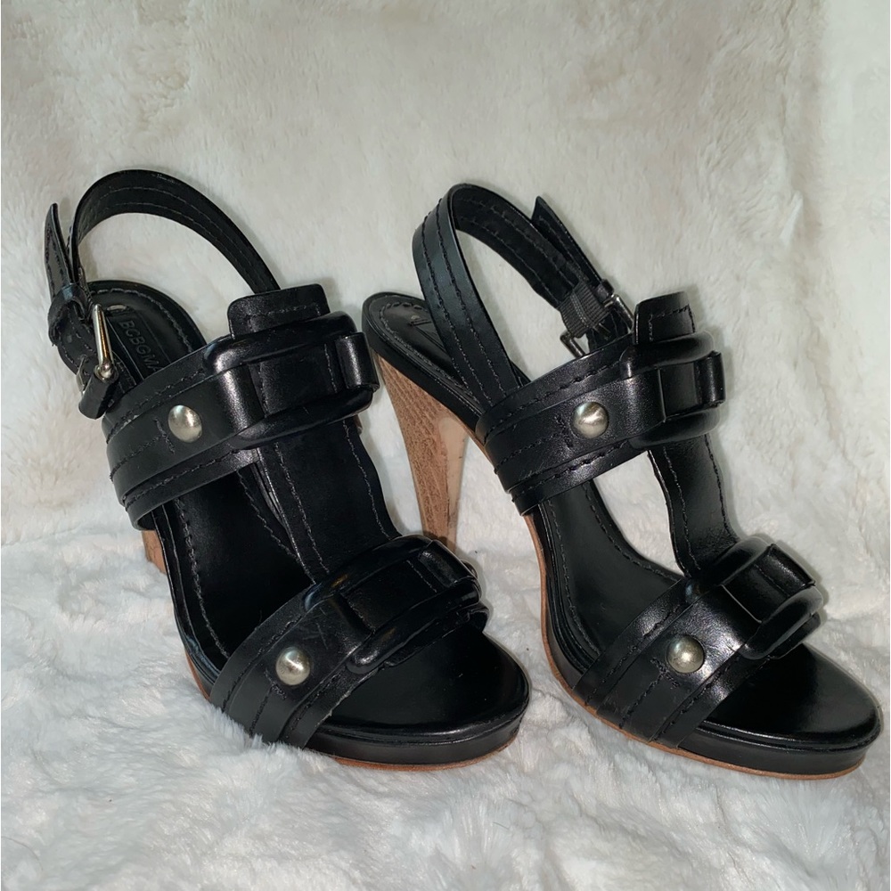 BCBG MAX AZRIA Lassie Black Platform Sandals 6.5M